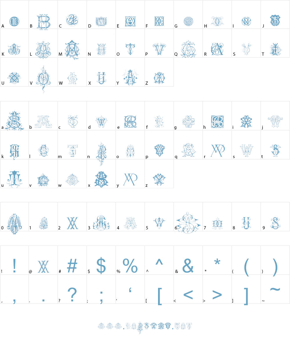 Intellecta Monograms Random Nine Font Character